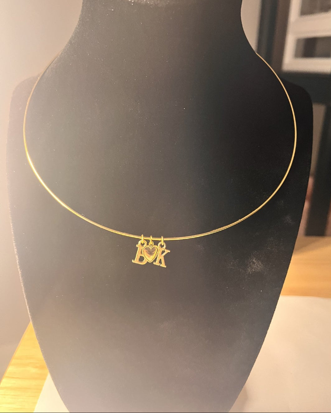 Personalized Initial Heart collar Choker Necklace