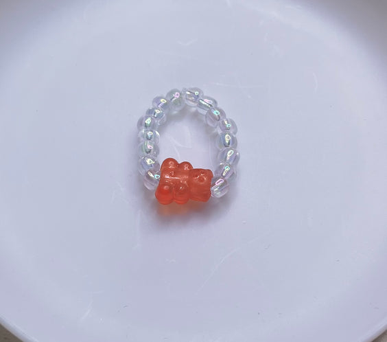Dainty Beaded Gummy Bear Rings (Sets of 3)