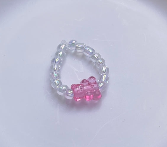 Dainty Beaded Gummy Bear Rings (Sets of 3)