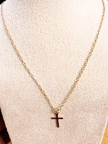 Dainty Gold cross Charm Necklace