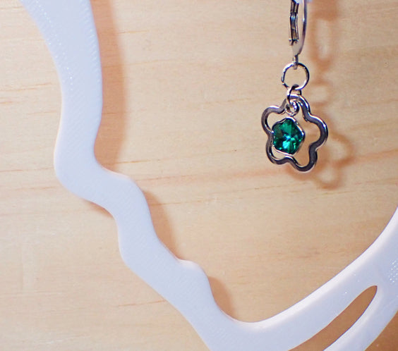 Emerald Green Star Crystal Earrings