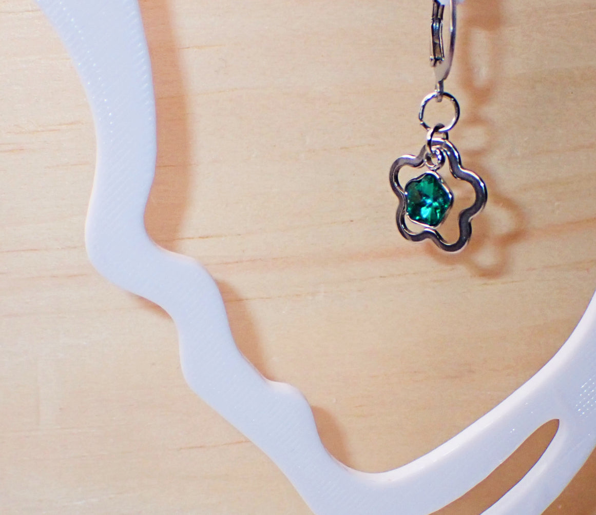 Emerald Green Star Crystal Earrings