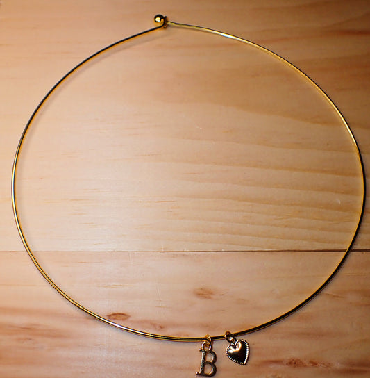 Personalized Initial Heart collar Choker Necklace