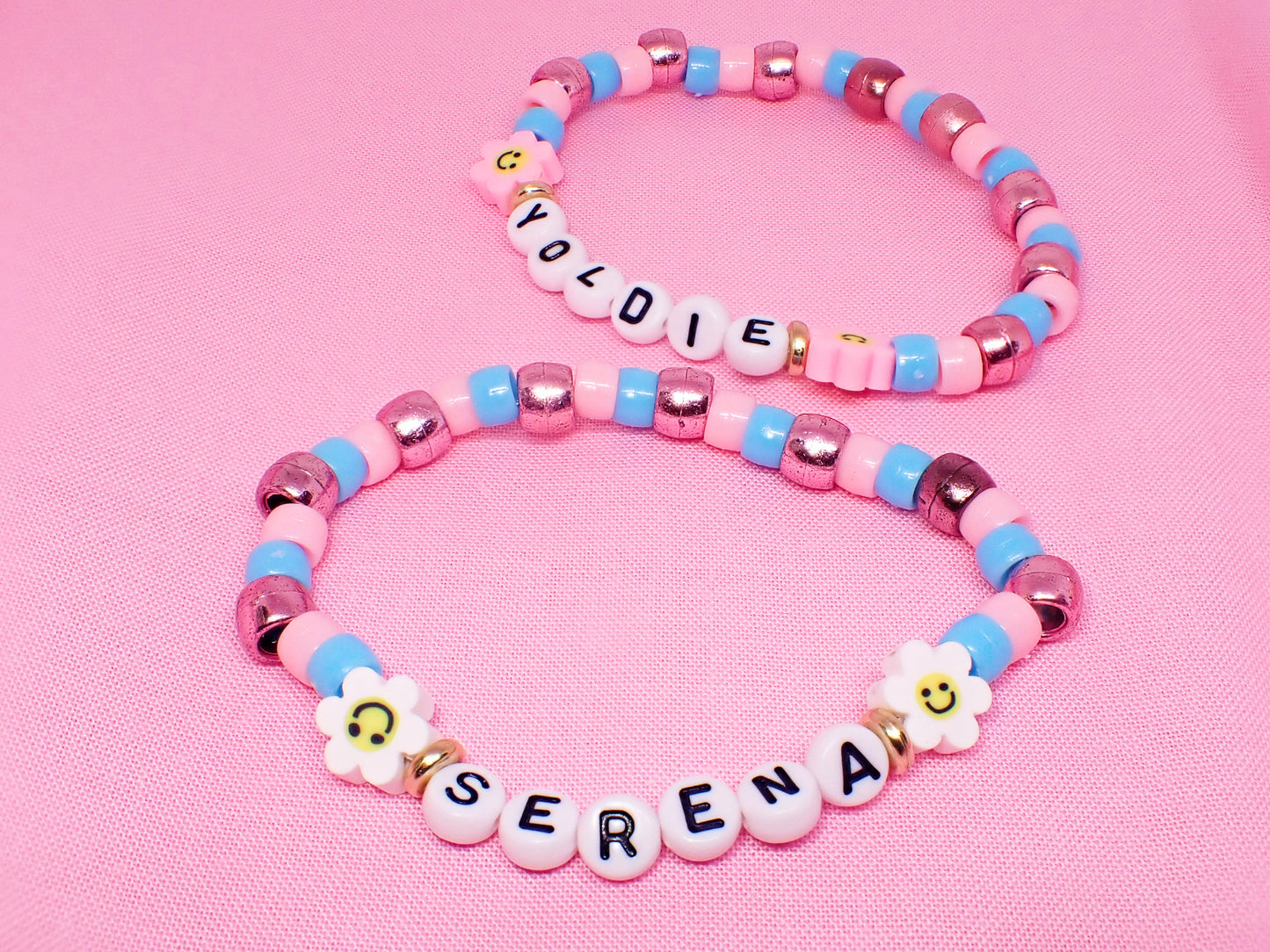 Pastel Y2K Personalized Bead Name Bracelets