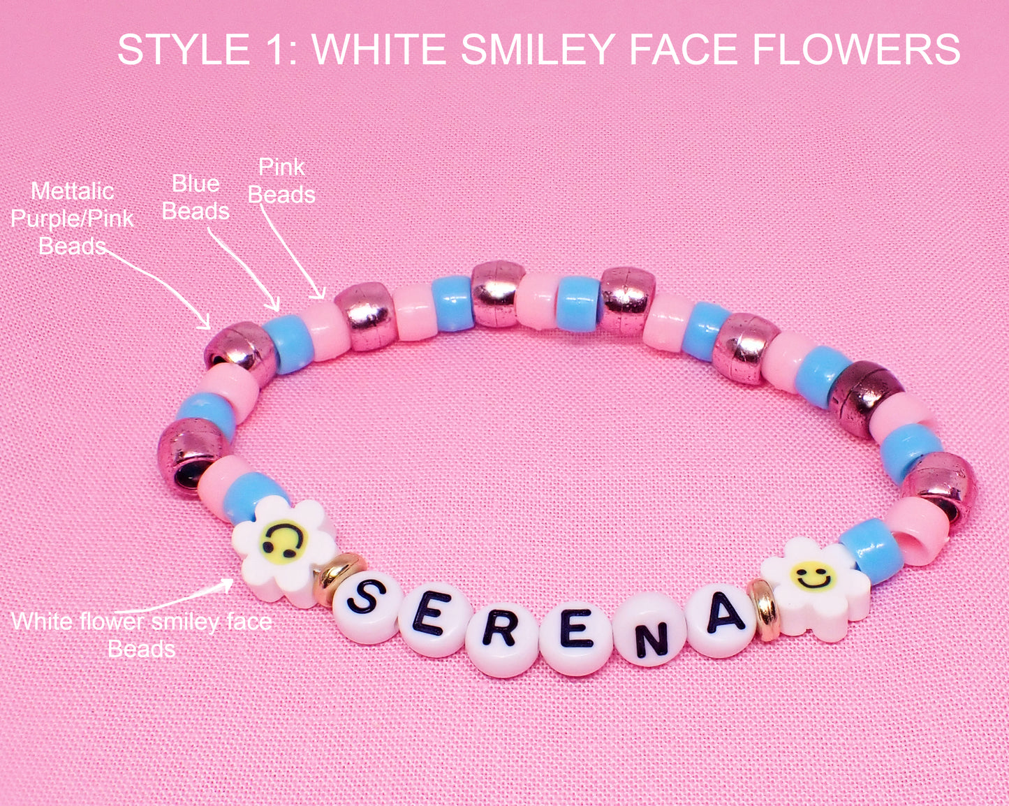 Pastel Y2K Personalized Bead Name Bracelets