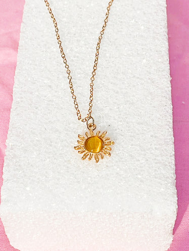 Dainty opal sun necklace