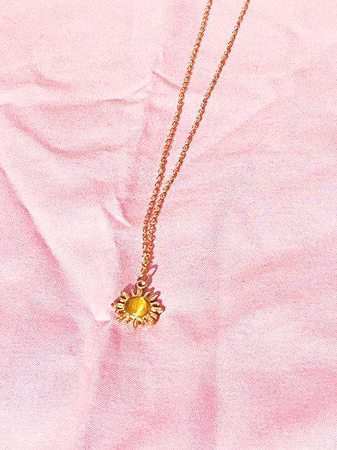 Dainty opal sun necklace