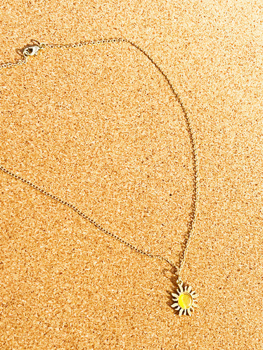 Dainty opal sun necklace