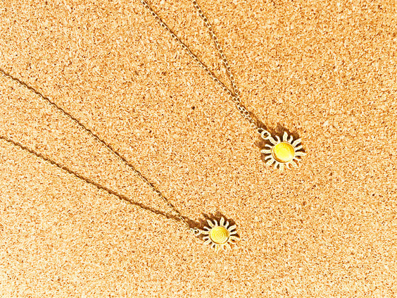 Dainty opal sun necklace