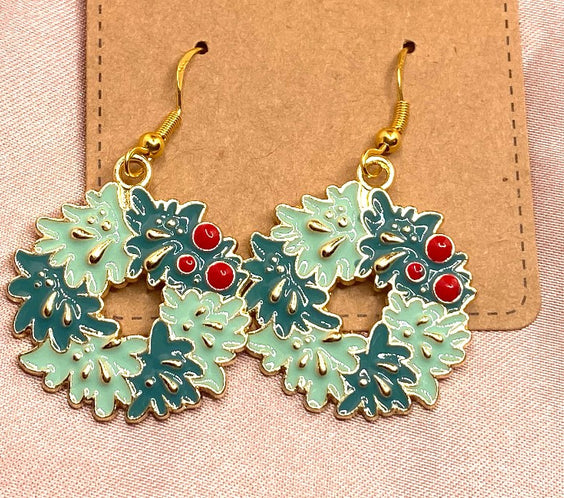 'Xmas Mistletoe Earrings