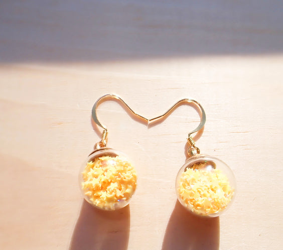 Confetti filled Glass dangle Earrings