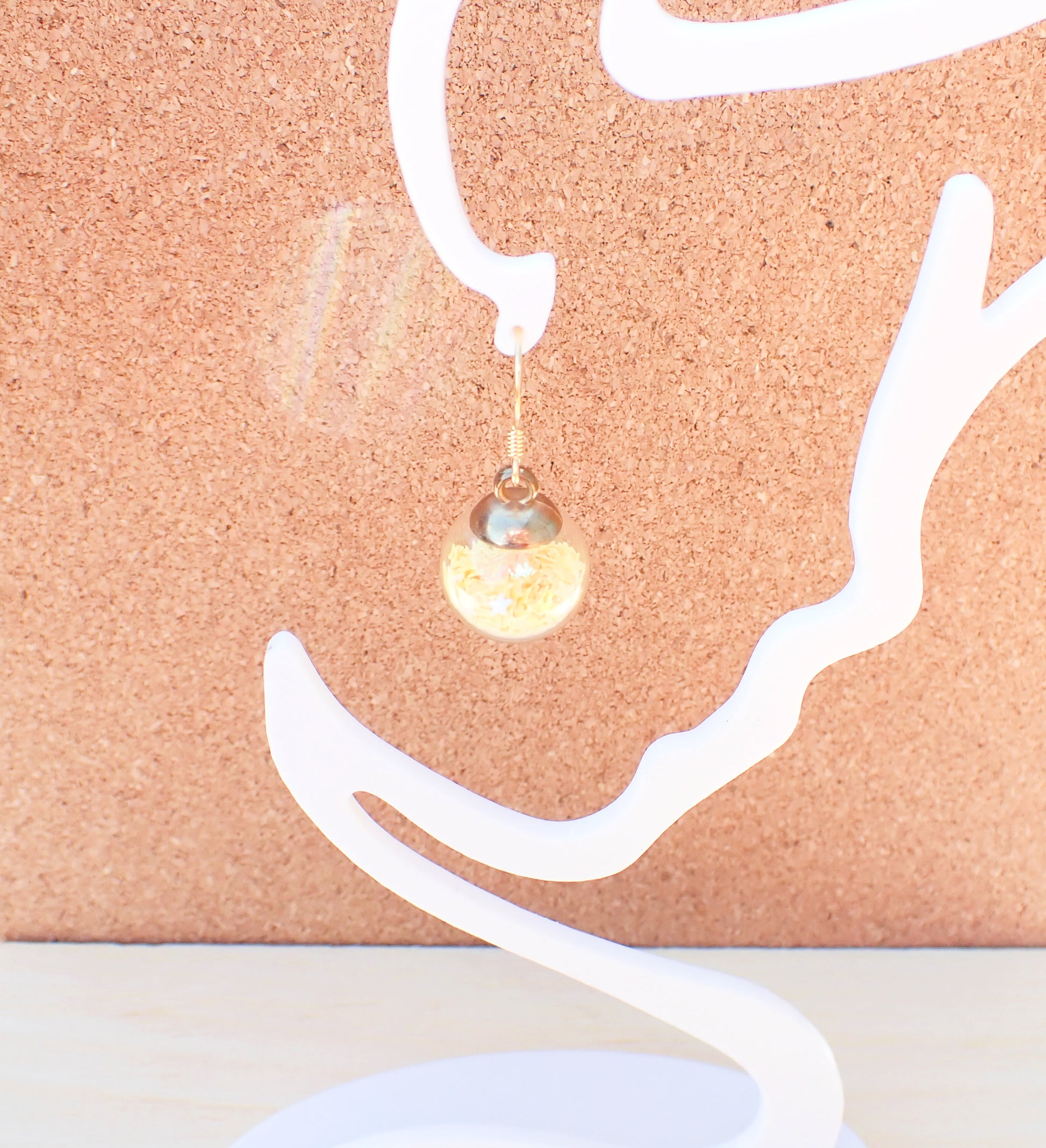 Confetti filled Glass dangle Earrings
