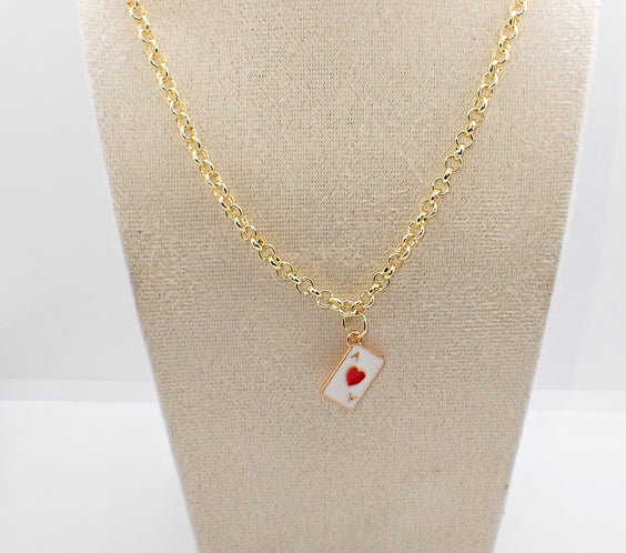 Playing Cards Charm Necklace