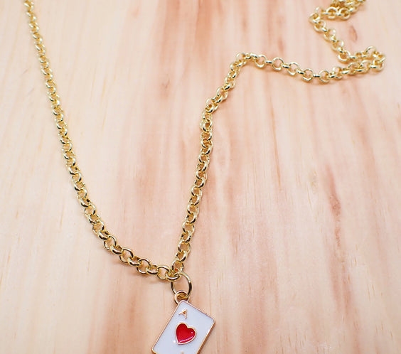 Playing Cards Charm Necklace