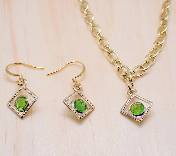 Rhinestone Necklace & Earrings Set
