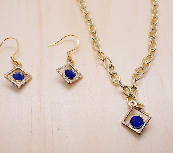 Rhinestone Necklace & Earrings Set