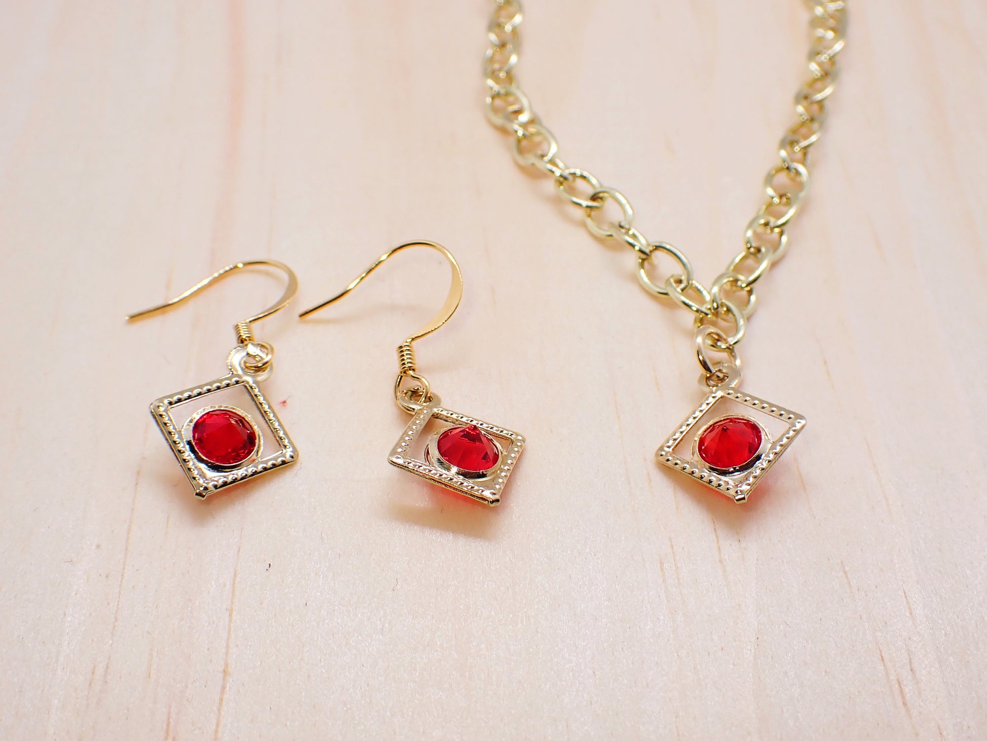 Rhinestone Necklace & Earrings Set