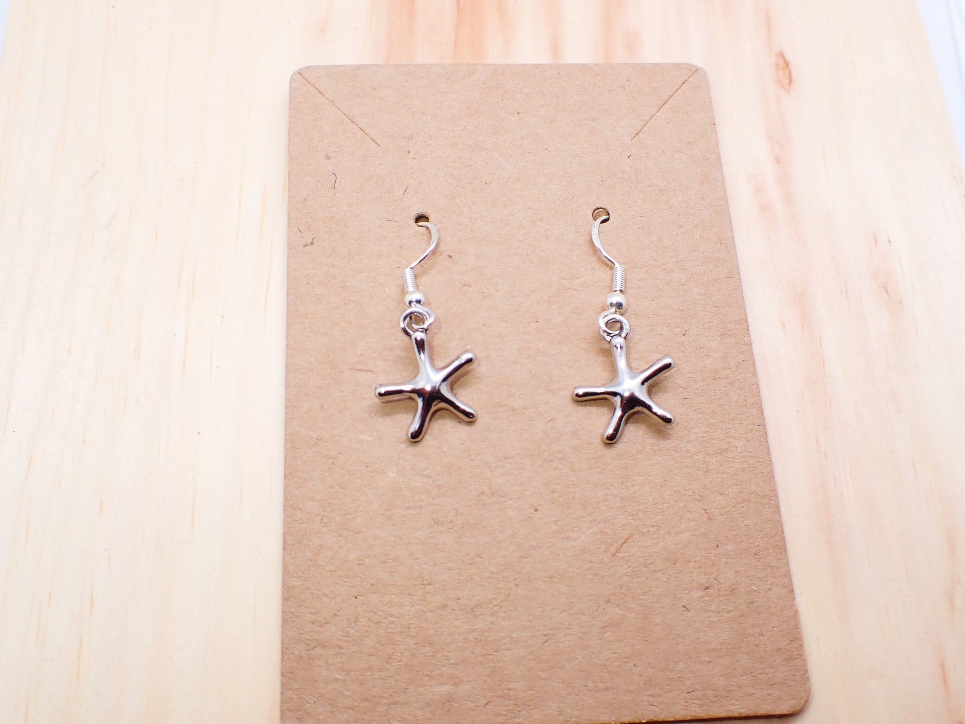 Silver Starfish Dangle Earrings