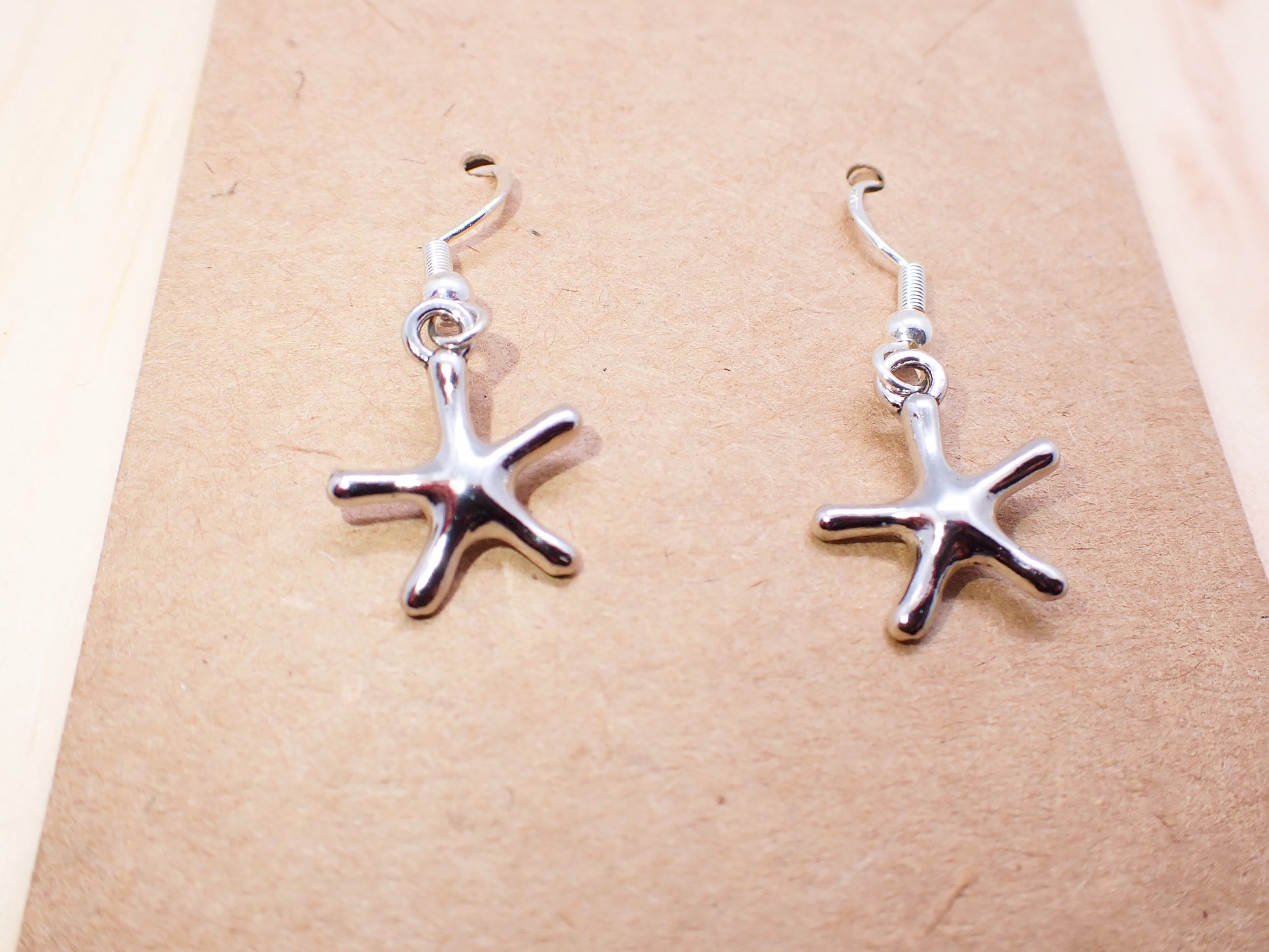 Silver Starfish Dangle Earrings