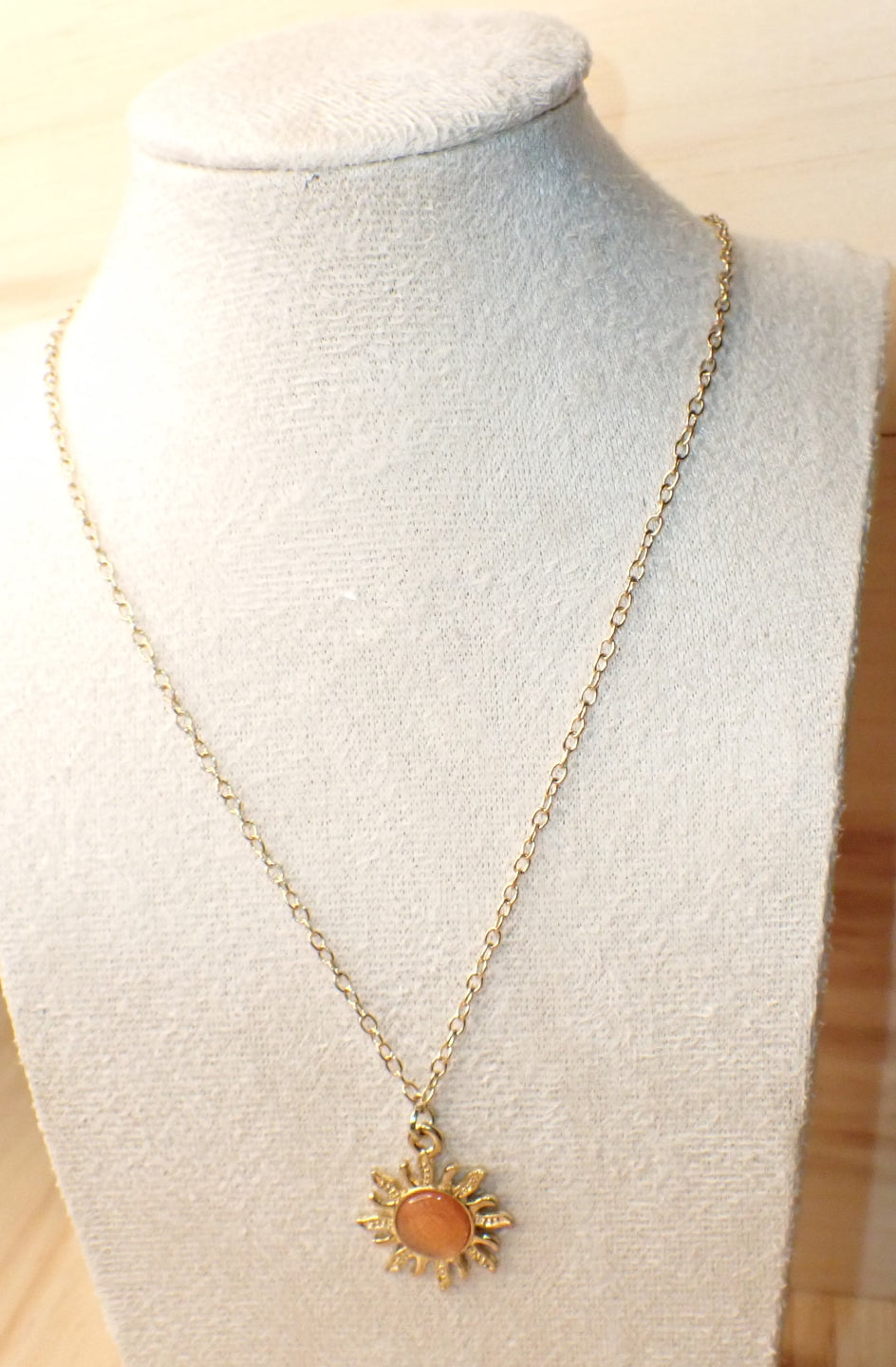 Dainty opal sun necklace