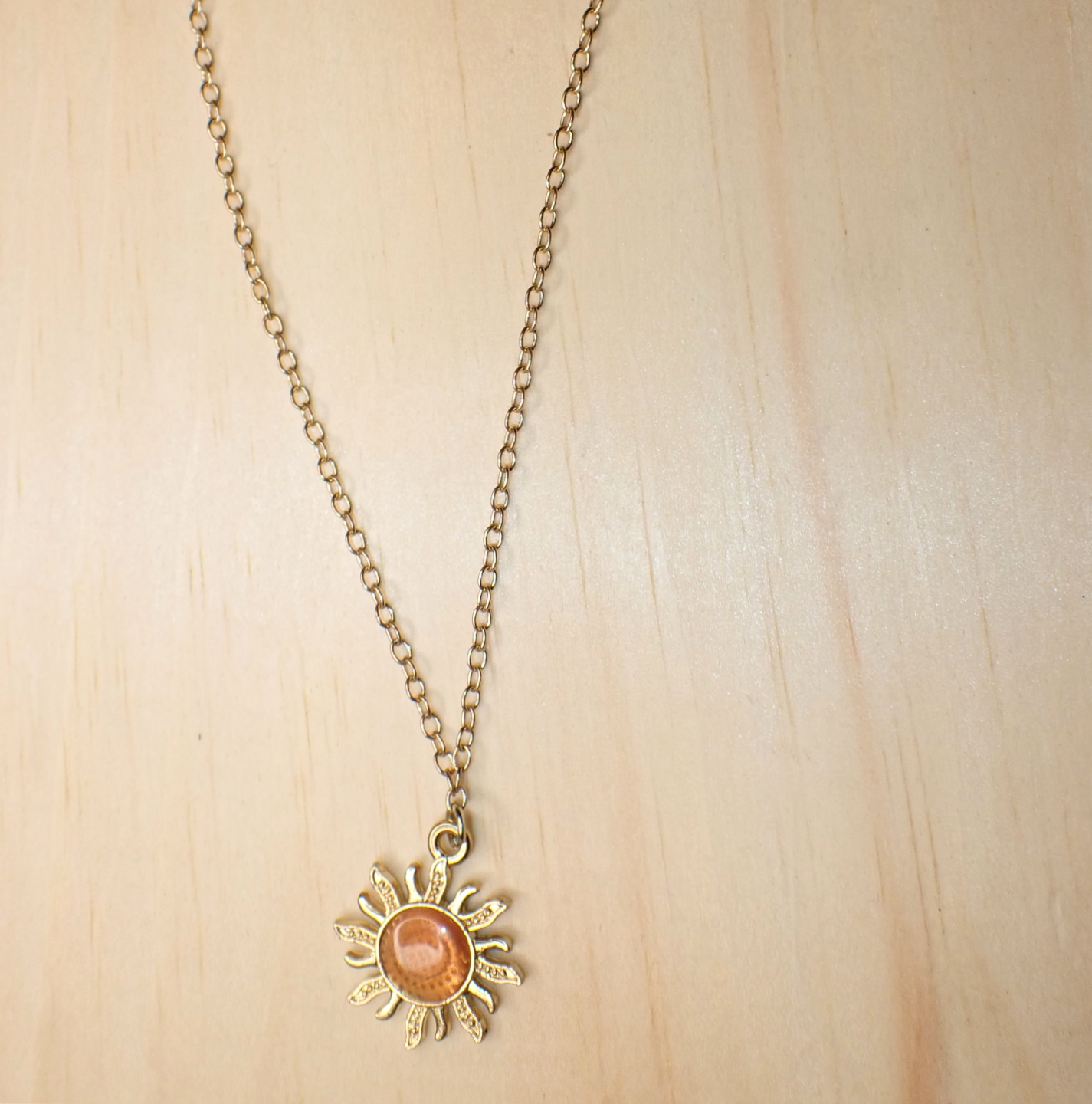 Dainty opal sun necklace