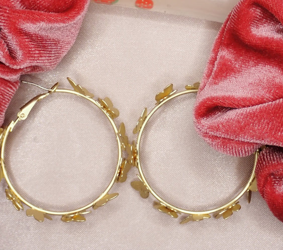 Butterfly Hoop Earrings