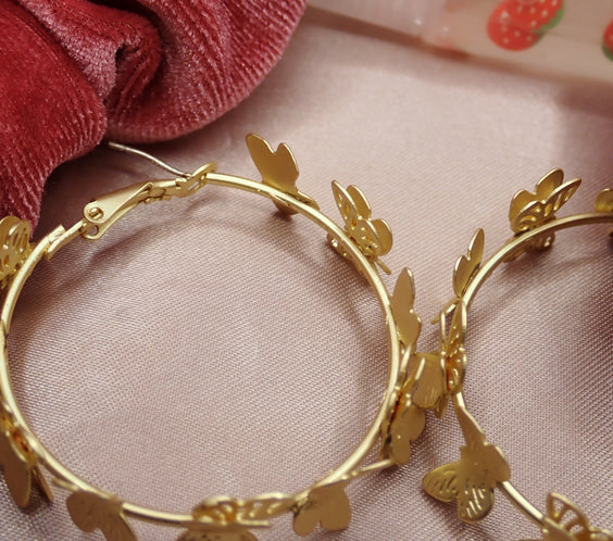 Butterfly Hoop Earrings