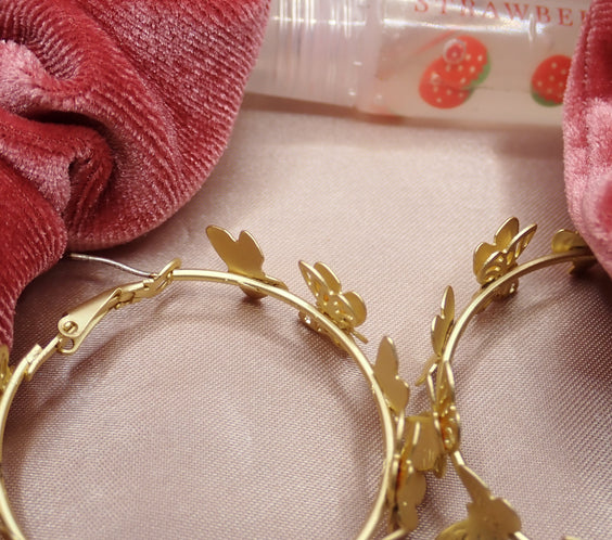 Butterfly Hoop Earrings