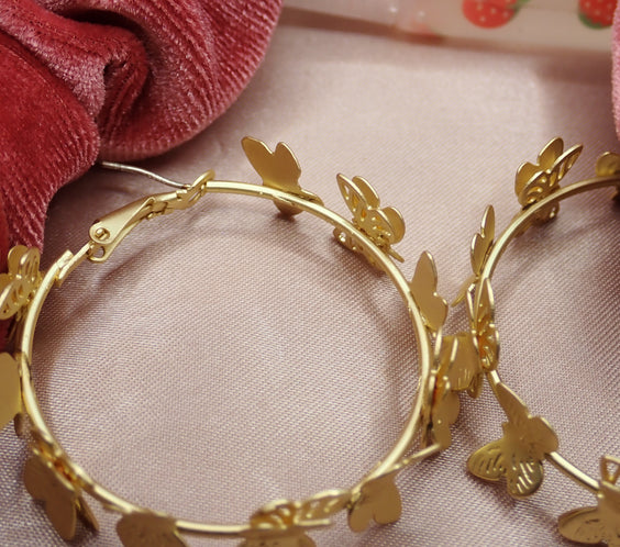 Butterfly Hoop Earrings